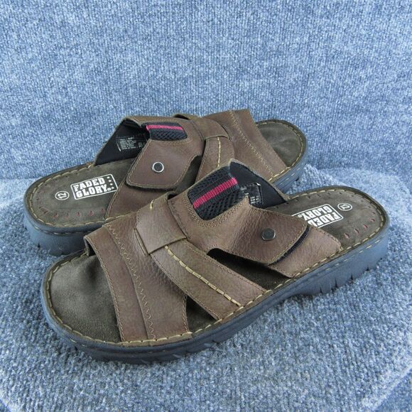 Faded Glory Men's Tom IV Slide Brown Leather Size 12M Gently Used‎ 2025 - Picture 1 of 6